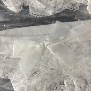 Elegant White Lace Bow Underwear